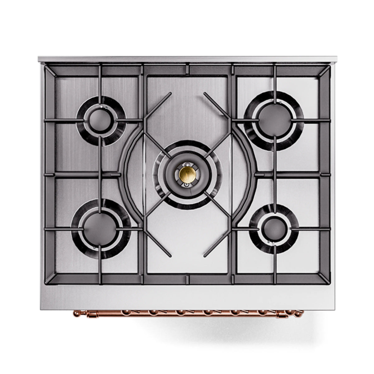 ILVE Nostalgie II 30-Inch Dual Fuel Freestanding Range in White with Copper Trim (UP30NMPWHPLP)