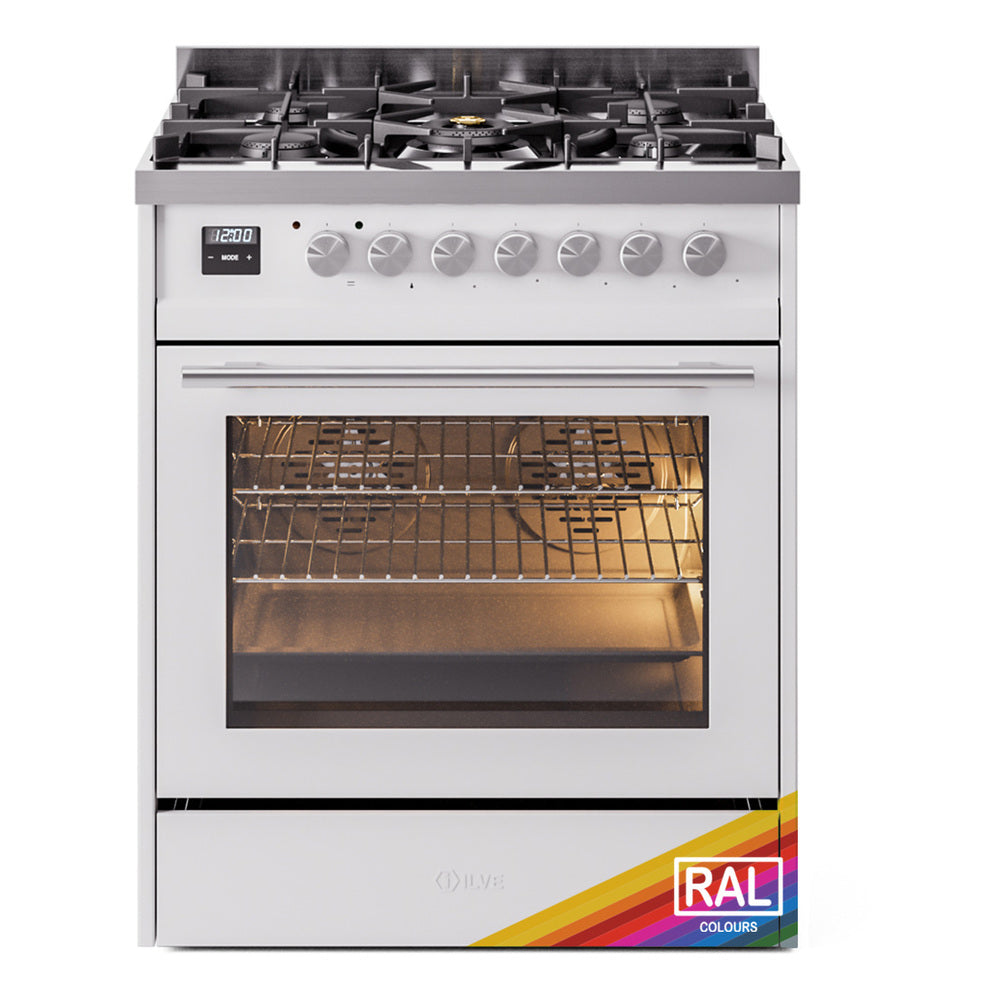 ILVE Professional Plus II 30-Inch Freestanding Propane Gas Dual Fuel Range, 5 Sealed Burners, RAL Custom (UP30WMPRALP)