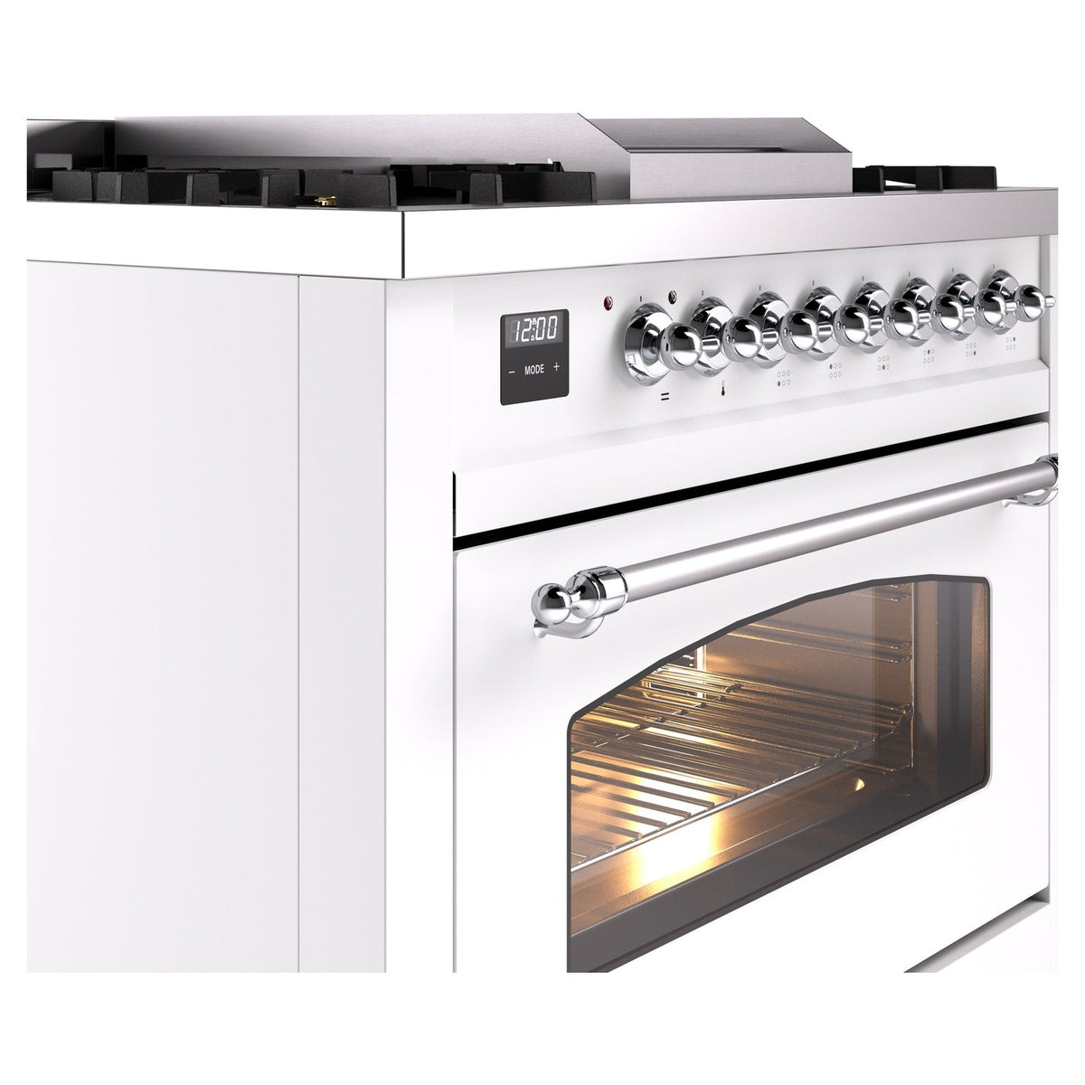 ILVE Nostalgie II 36-Inch Dual Fuel Freestanding Range in Custom RAL with Chrome Trim (UP36FNMPRACLP)