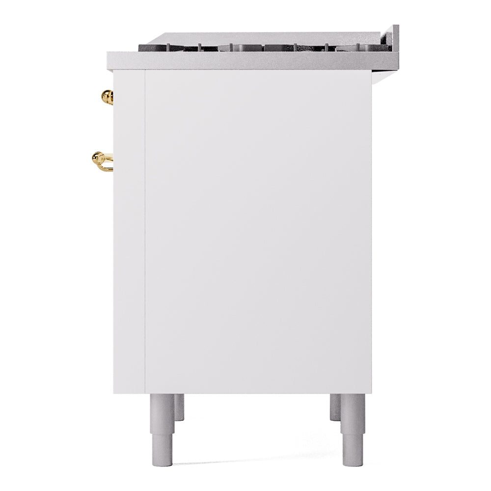 ILVE Nostalgie II 36-Inch Dual Fuel Freestanding Range in Custom RAL with Brass Trim (UP36FNMPRAGLP)