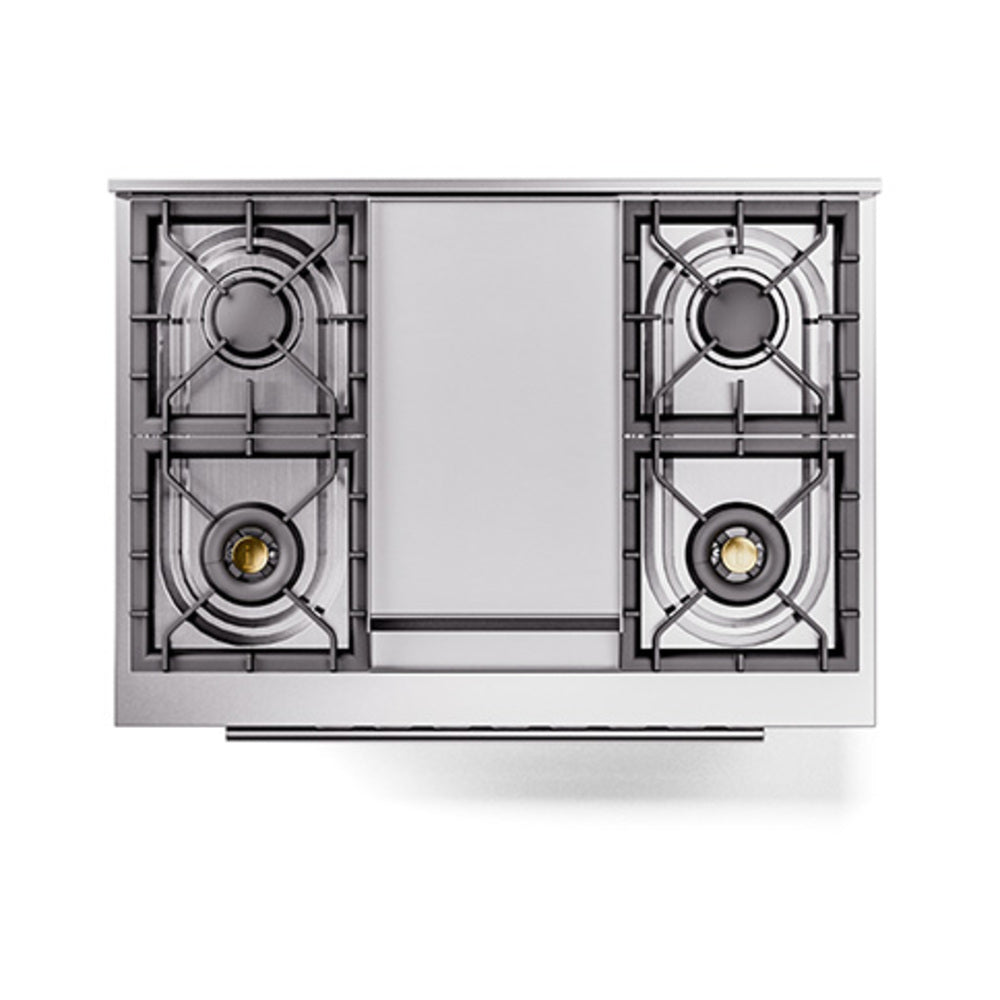 ILVE 36-Inch Professional Plus II Propane Gas Dual Fuel Range with 6 Burners and Solid Door Oven in Blue Grey (UP36FQMPBGLP)