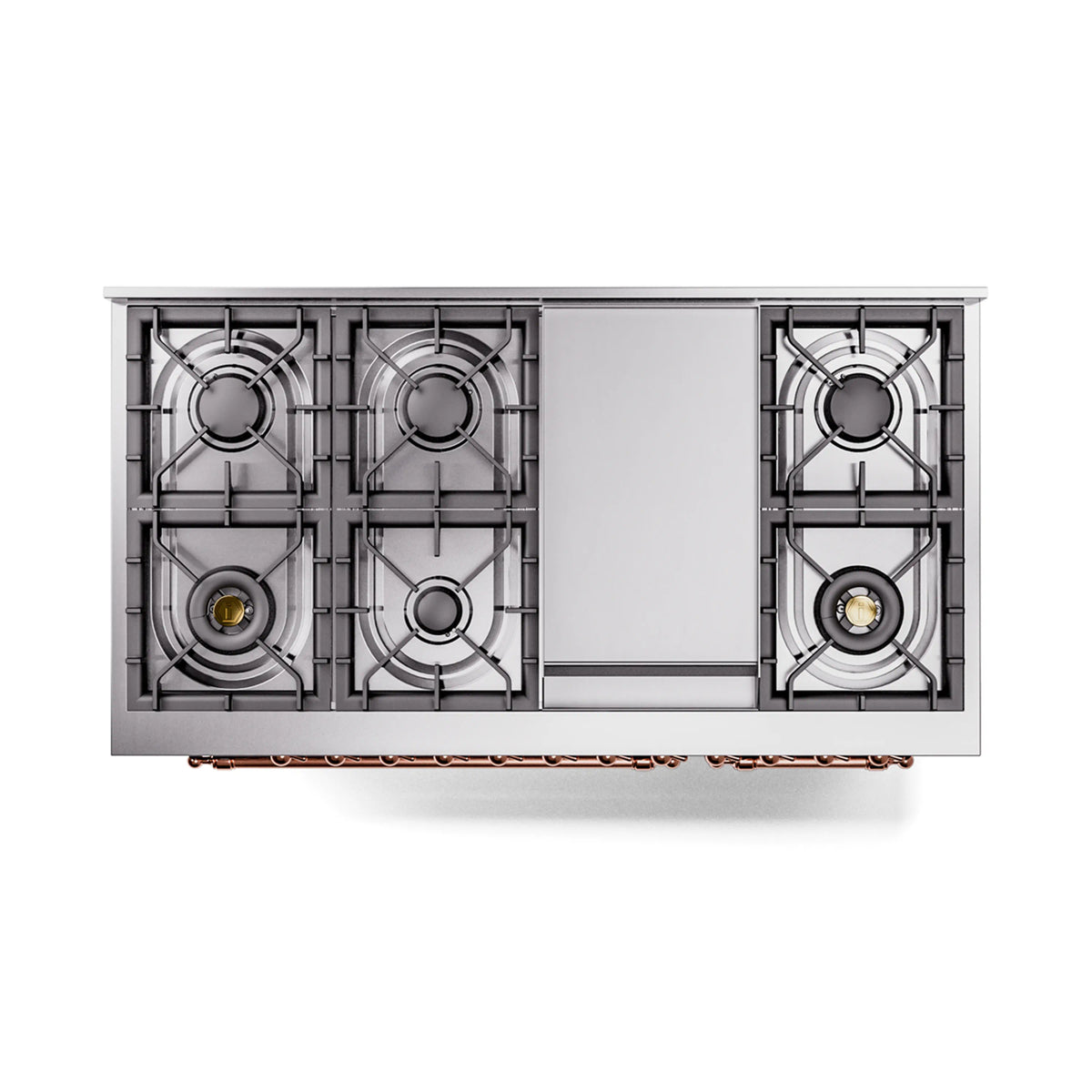 ILVE Nostalgie II Noblesse 48-Inch Dual Fuel Freestanding Range in Matte Graphite with Copper Trim (UN48FNMPMGPLP)