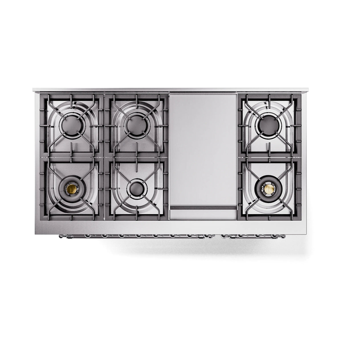 ILVE Nostalgie II Noblesse 48-Inch Dual Fuel Freestanding Range in White with Chrome Trim (UN48FNMPWHCLP)