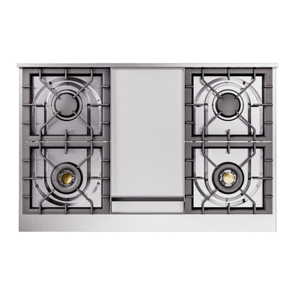 ILVE Nostalgie II 40-Inch Freestanding Propane Gas Dual Fuel Range in Mediterranean Mint with Burnished Bronze Trim (UPD40FNMPMMBLP)