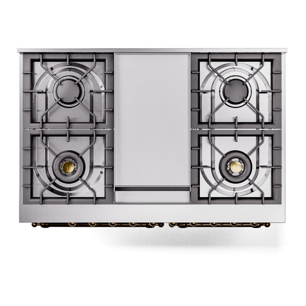 ILVE Nostalgie II 40-Inch Freestanding Dual Fuel Range, Custom RAL with Burnished Bronze Trim (UPD40FNMPRABLP)