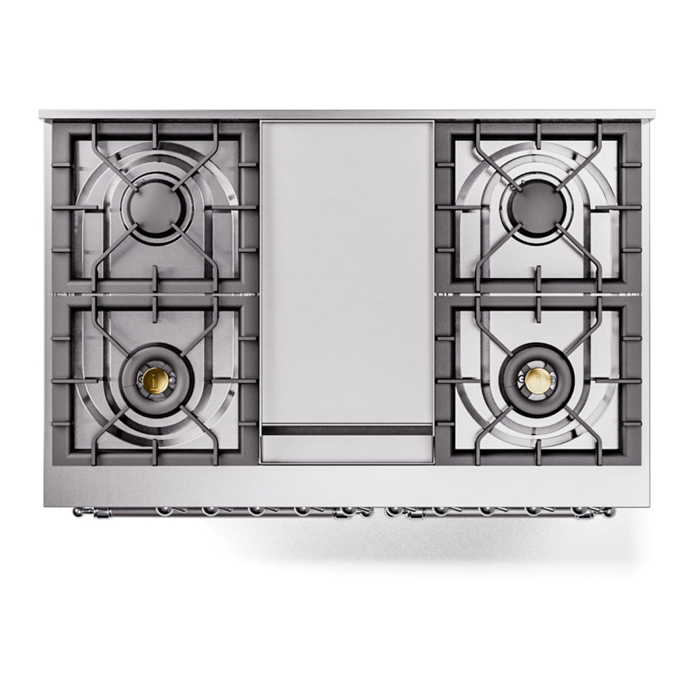 ILVE Nostalgie II 40-Inch Freestanding Propane Gas Dual Fuel Range in Custom RAL with Chrome Trim (UPD40FNMPRACLP)