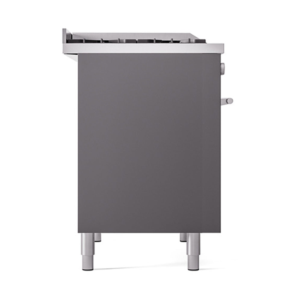 ILVE 40-inch Professional Plus II Propane Gas Dual Fuel Range with Solid Door Oven in Matte Graphite (UPD40FQMPMGLP)