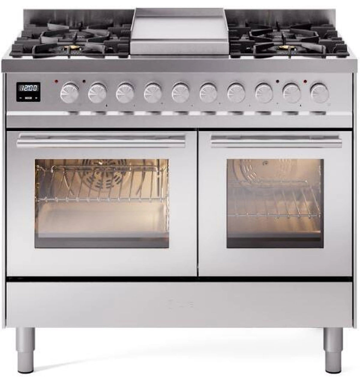 ILVE Professional Plus II 40-Inch Freestanding Propane Gas Dual Fuel Range, 6 Sealed Burners, Stainless Steel (UPD40FWMPSSLP)
