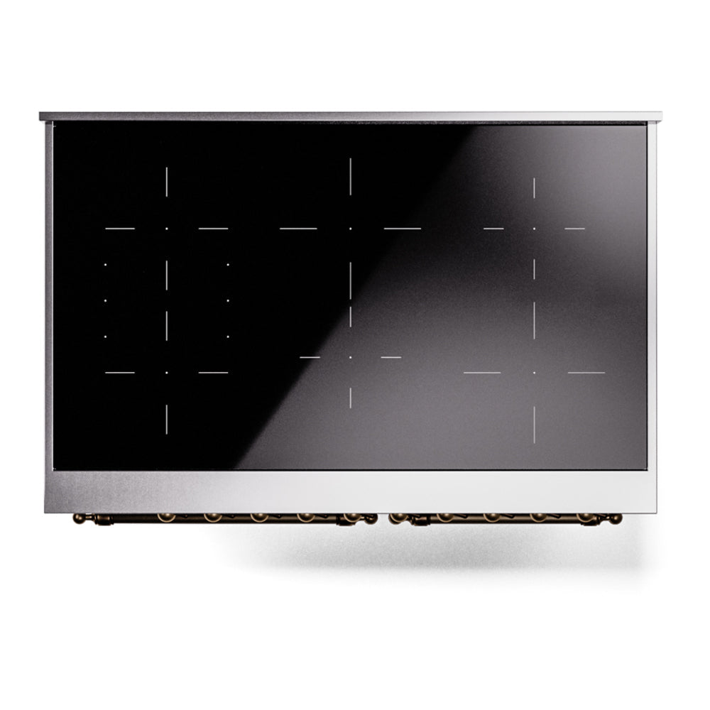 ILVE Nostalgie II 40-Inch Freestanding Electric Induction Range in Custom RAL with Burnished Bronze Trim (UPDI406NMPRAB)