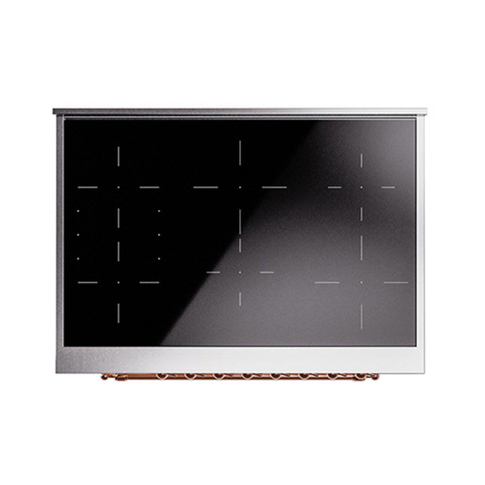 ILVE 36-Inch Nostalgie II Induction Range with Solid Door Oven in Custom RAL with Copper Trim (UPI366QNMPRAP)
