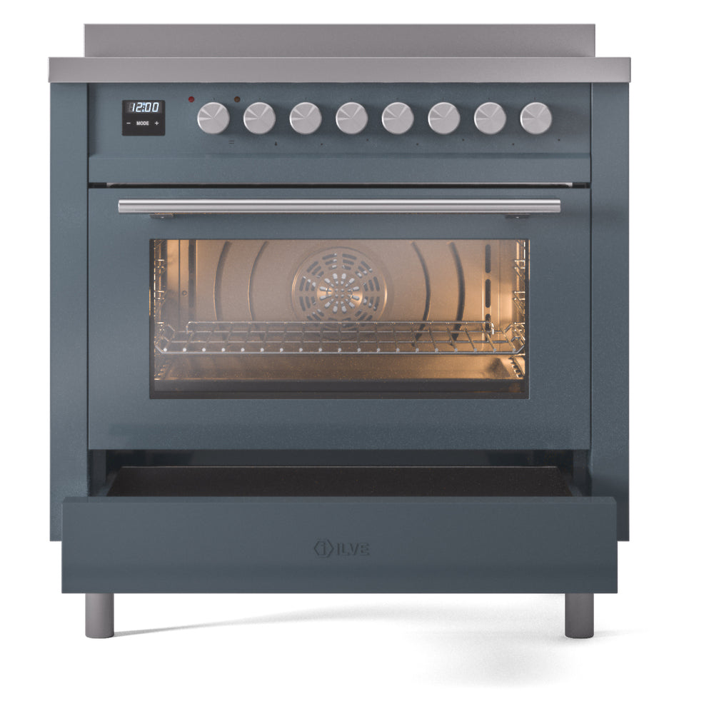 ILVE Professional Plus II 36-Inch Induction Range in Blue Grey (UPI366WMPBG)