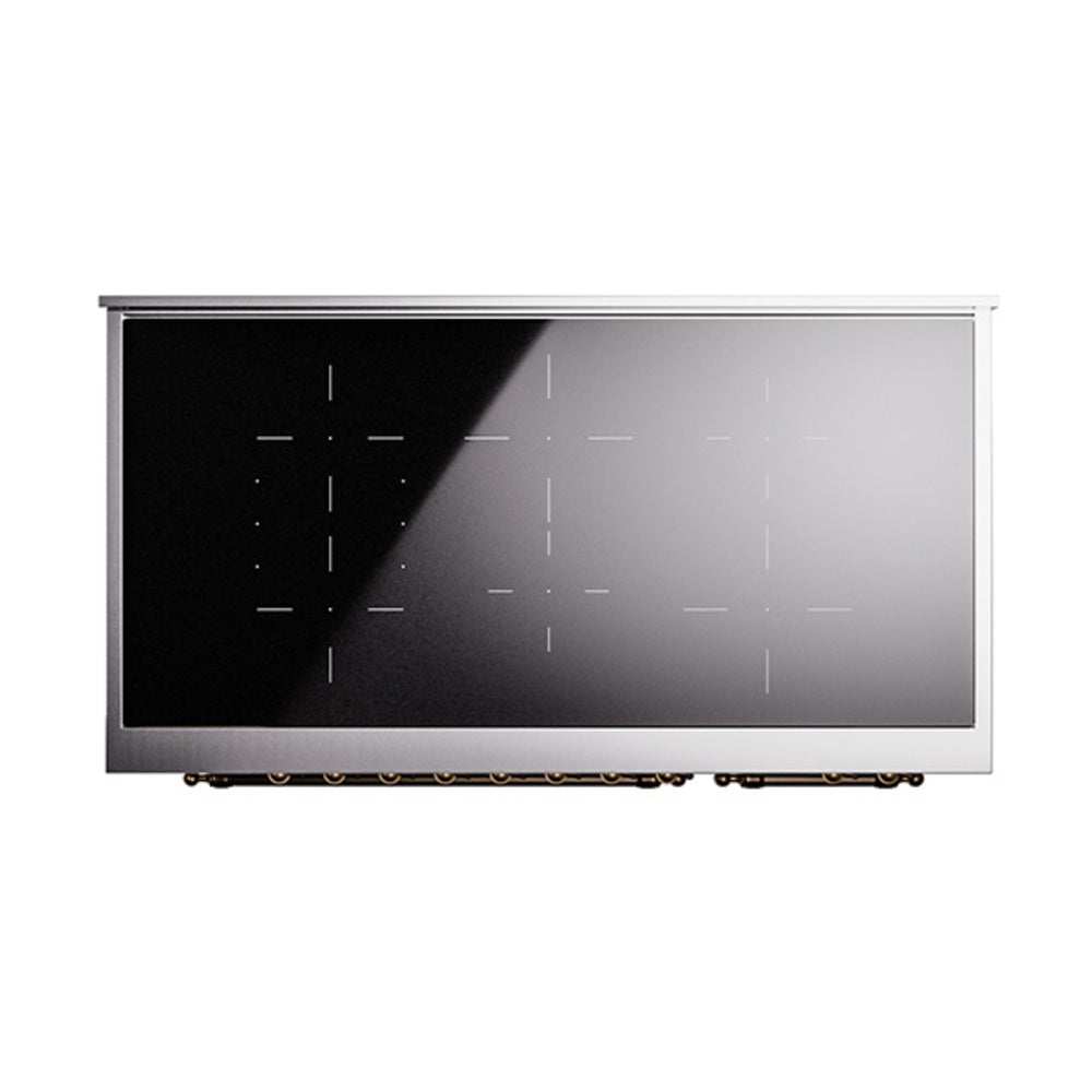 ILVE Nostalgie II 48-Inch Freestanding Electric Induction Range in Custom RAL with Burnished Bronze Trim (UPI486NMPRAB)