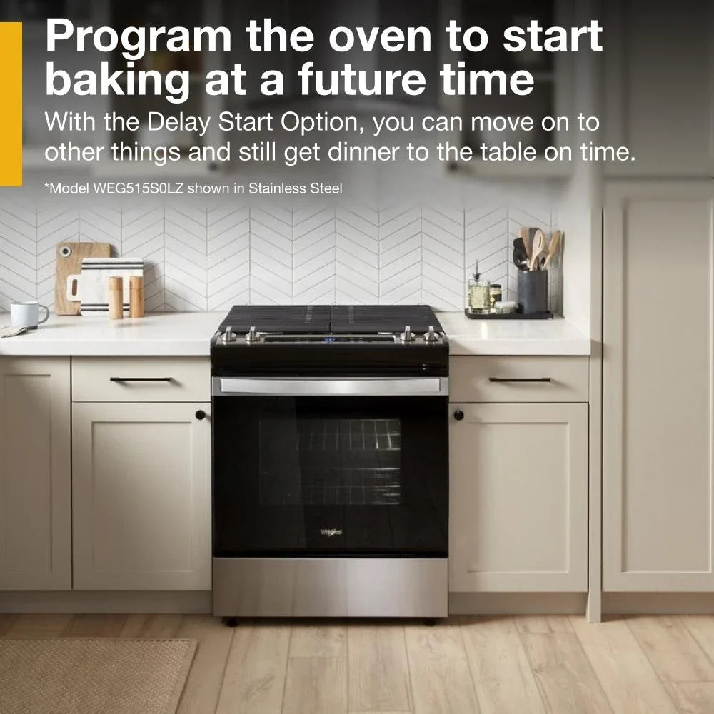 Whirlpool WEG515S0LB 5.0 Cu. Ft. Gas Range with Frozen Bake™ Technology Black