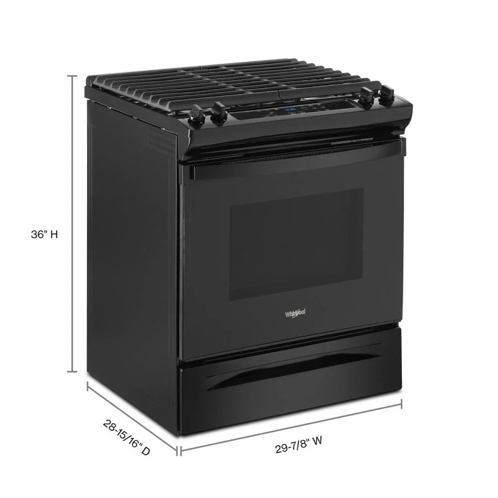 Whirlpool WEG515S0LB 5.0 Cu. Ft. Gas Range with Frozen Bake™ Technology Black