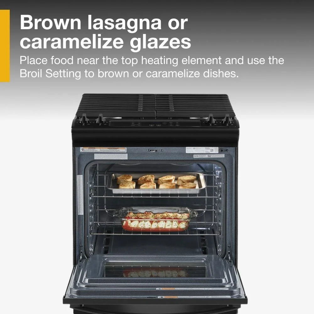 Whirlpool WEG515S0LB 5.0 Cu. Ft. Gas Range with Frozen Bake™ Technology Black