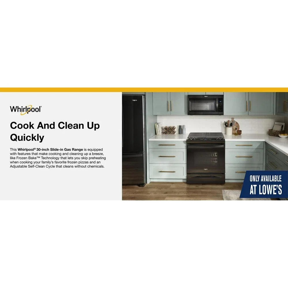 Whirlpool WEG515S0LB 5.0 Cu. Ft. Gas Range with Frozen Bake™ Technology Black