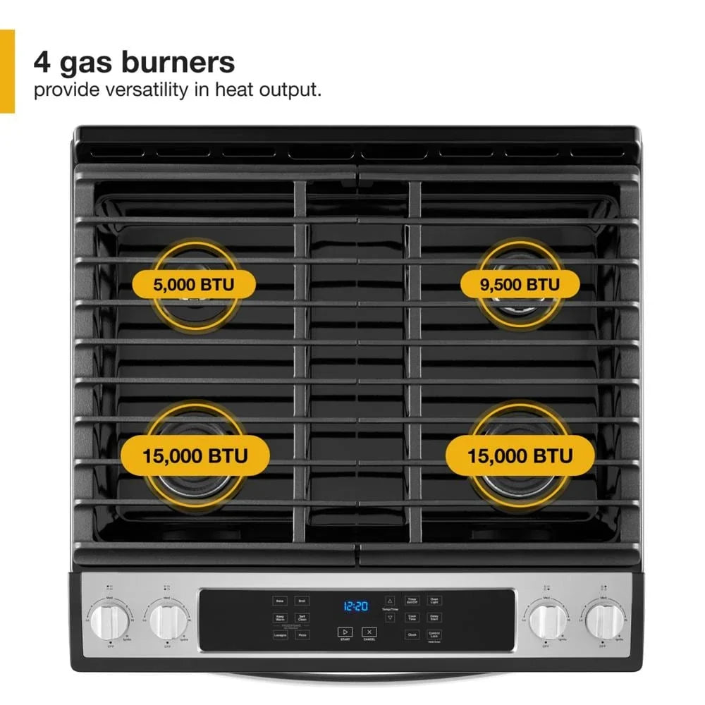 Whirlpool WEG515S0LB 5.0 Cu. Ft. Gas Range with Frozen Bake™ Technology Black