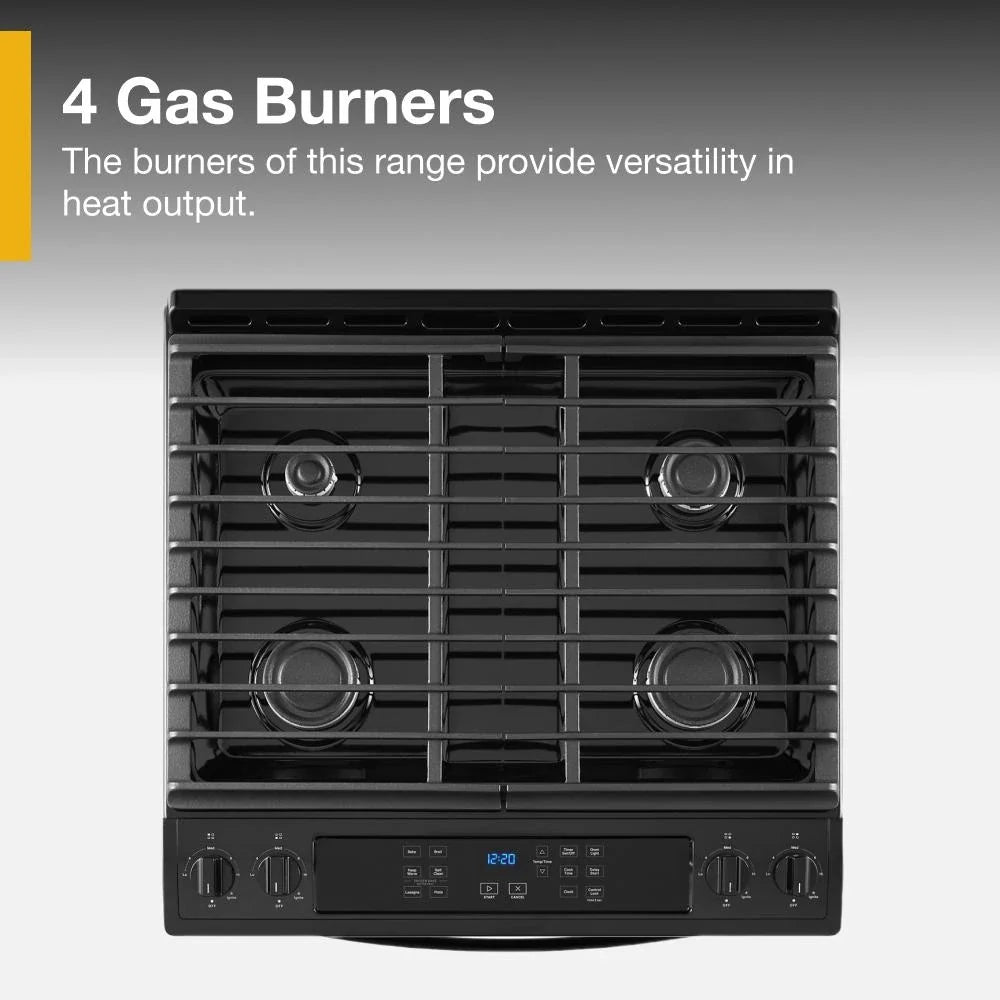 Whirlpool WEG515S0LB 5.0 Cu. Ft. Gas Range with Frozen Bake™ Technology Black