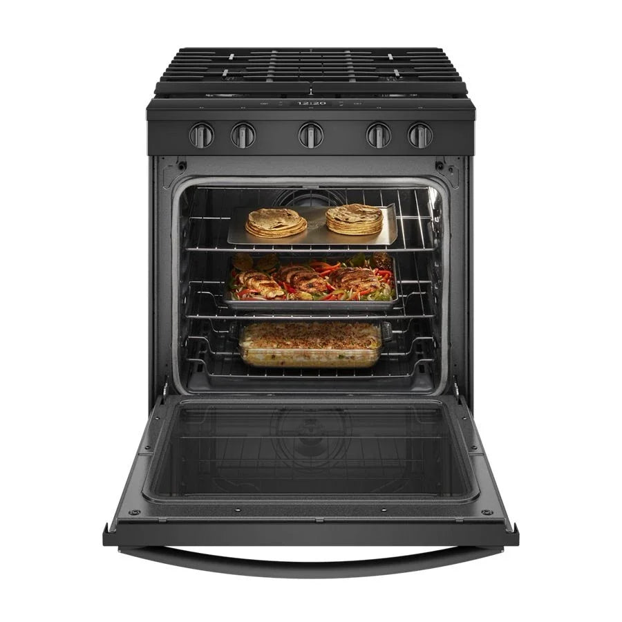 Whirlpool WEG750H0HB 5.8 cu. ft. Smart Slide-in Gas Range with Air Fry, when Connected Black