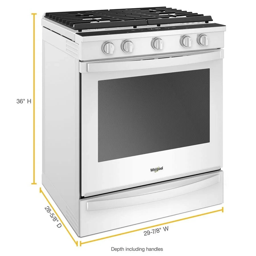 Whirlpool WEG750H0HW 5.8 Cu. Ft. Smart Slide-in Gas Range With Air Fry, When Connected White