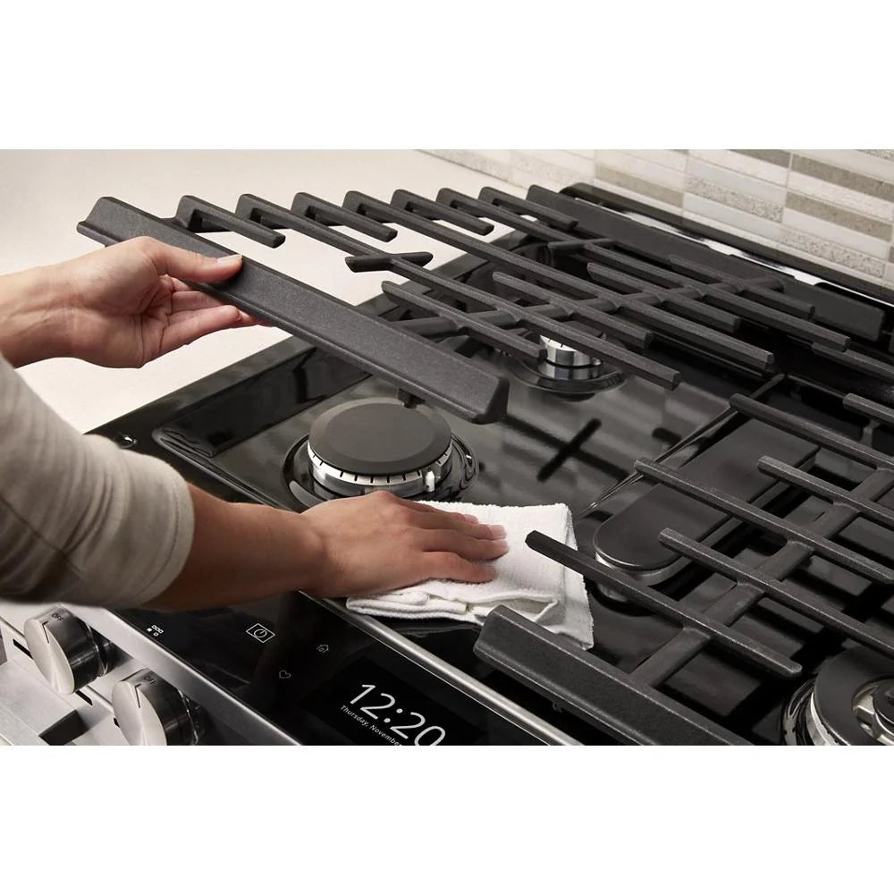 Whirlpool WEGA25H0HZ 5.8 cu. ft. Smart Slide-in Gas Range with EZ-2-Lift™ Hinged Cast-Iron Grates Fingerprint Resistant Stainless Steel
