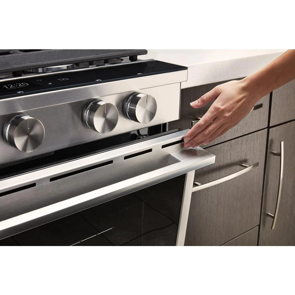 Whirlpool WEGA25H0HZ 5.8 cu. ft. Smart Slide-in Gas Range with EZ-2-Lift™ Hinged Cast-Iron Grates Fingerprint Resistant Stainless Steel