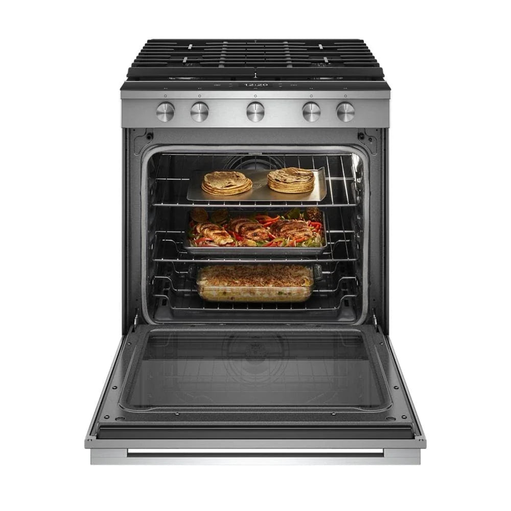 Whirlpool WEGA25H0HZ 5.8 cu. ft. Smart Slide-in Gas Range with EZ-2-Lift™ Hinged Cast-Iron Grates Fingerprint Resistant Stainless Steel