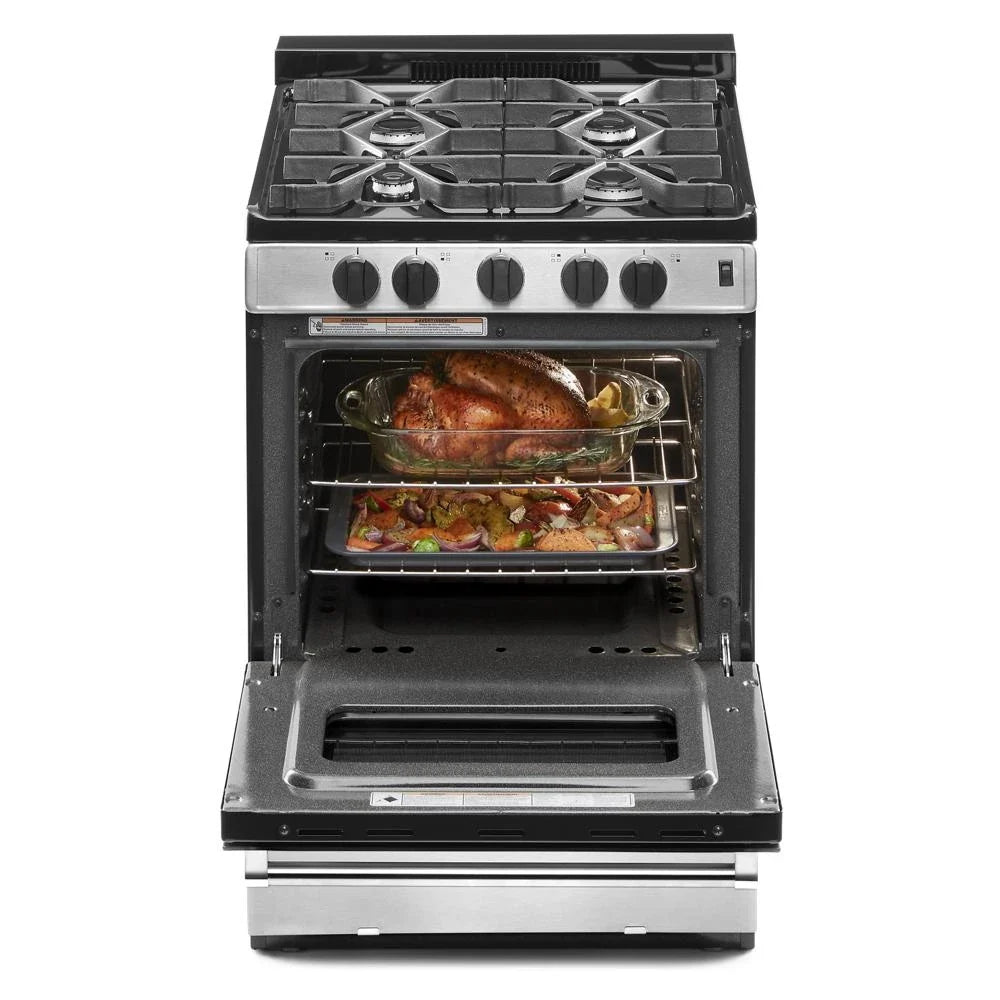 Whirlpool WFG500M4HS 24-inch Freestanding Gas Range with Sealed Burners Stainless Steel
