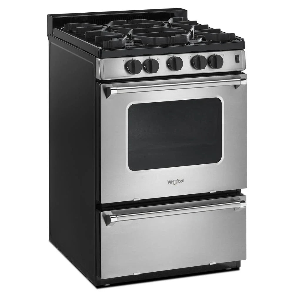 Whirlpool WFG500M4HS 24-inch Freestanding Gas Range with Sealed Burners Stainless Steel