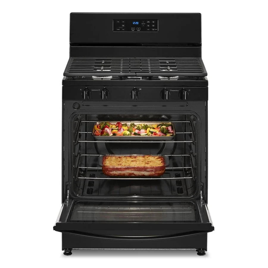 Whirlpool WFG505M0MB 5.1 Cu. Ft. Freestanding Gas Range with Edge to Edge Cooktop Black
