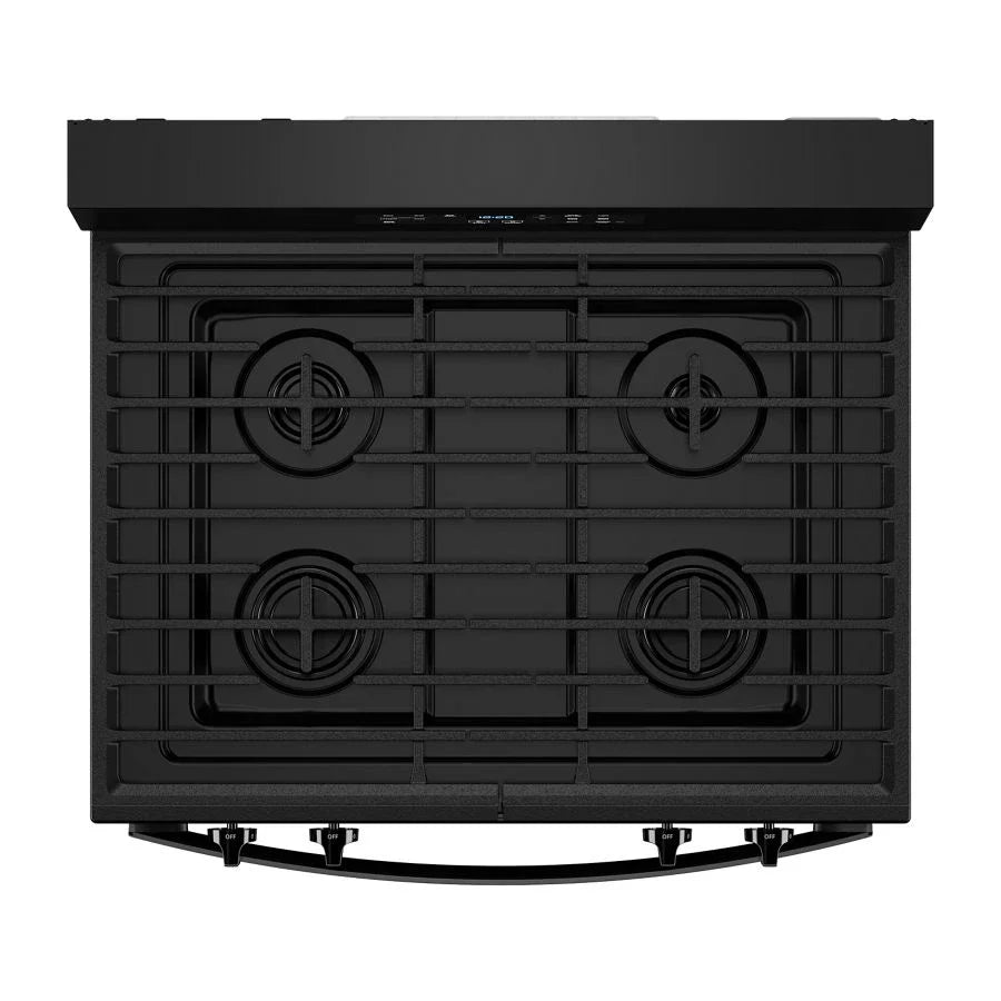 Whirlpool WFGS3530RB 30-inch Self Clean Gas Range with No Preheat Mode Black