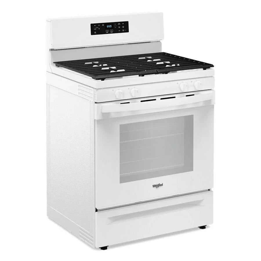 Whirlpool WFGS3530RW 30-inch Self Clean Gas Range with No Preheat Mode White