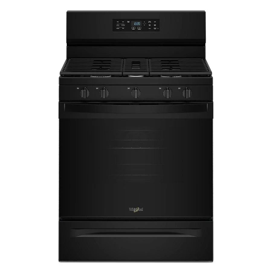 Whirlpool WFGS4530SB 30-inch Gas Range with Air Cooking Technology and Steam Clean Black