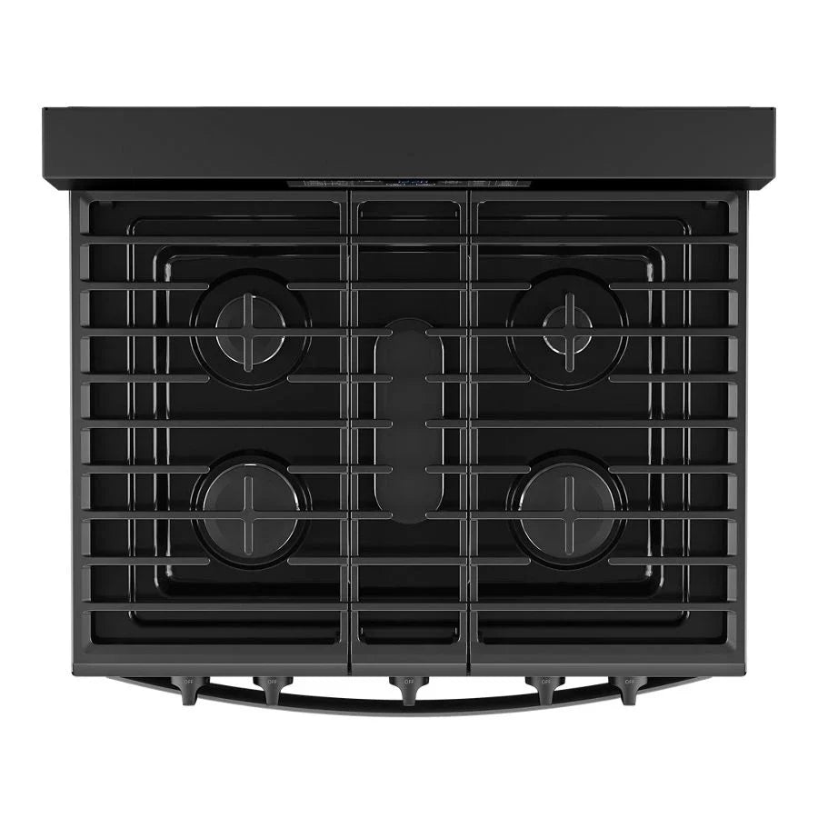 Whirlpool WFGS4530SB 30-inch Gas Range with Air Cooking Technology and Steam Clean Black