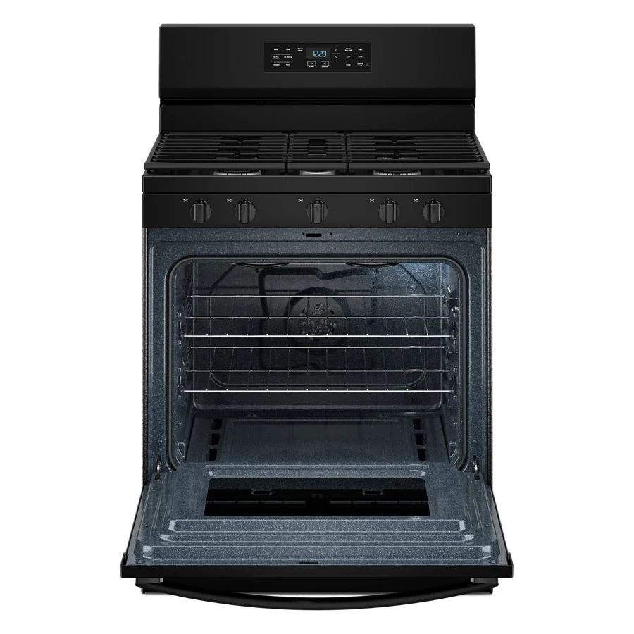 Whirlpool WFGS4530SB 30-inch Gas Range with Air Cooking Technology and Steam Clean Black
