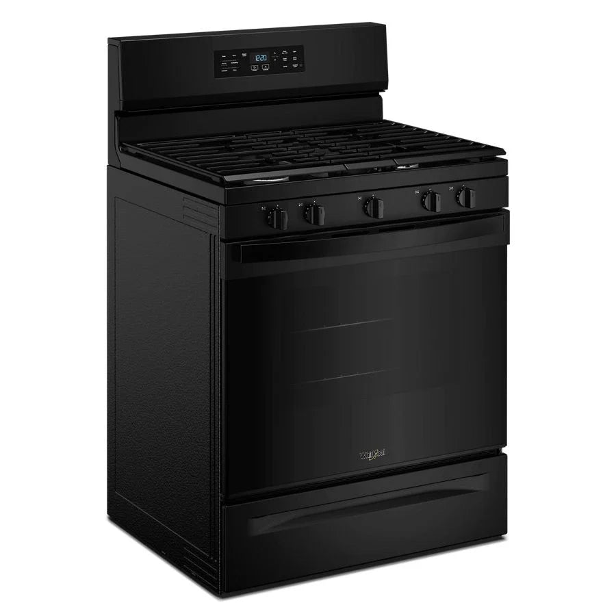 Whirlpool WFGS4530SB 30-inch Gas Range with Air Cooking Technology and Steam Clean Black