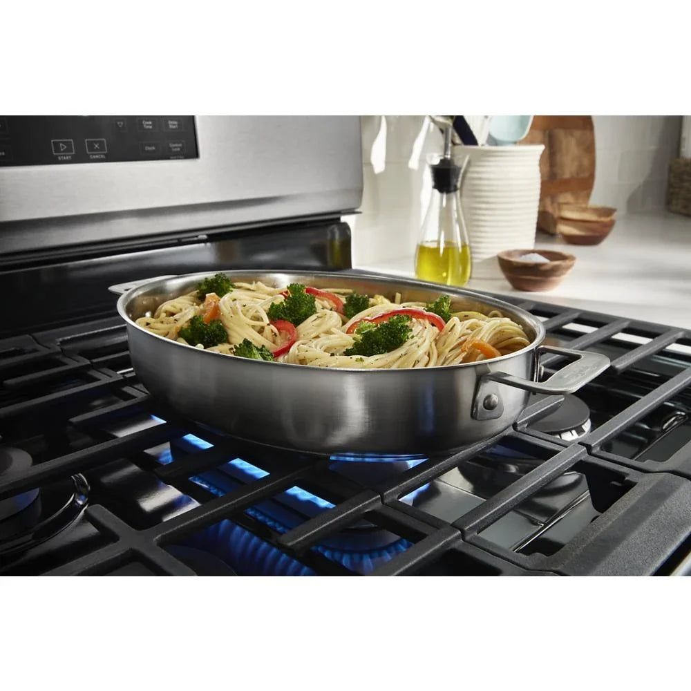 Whirlpool WFGS4530SS 30-inch Gas Range with Air Cooking Technology and Steam Clean Stainless Steel
