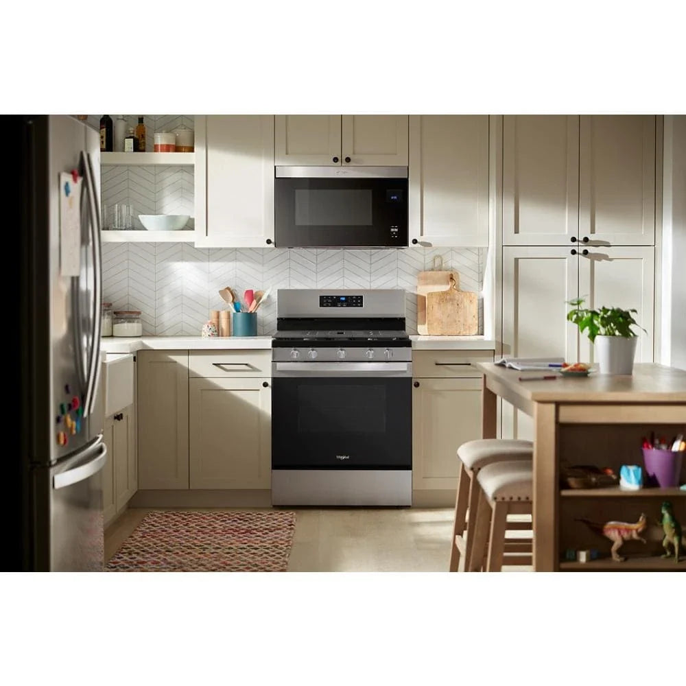 Whirlpool WFGS4530SS 30-inch Gas Range with Air Cooking Technology and Steam Clean Stainless Steel