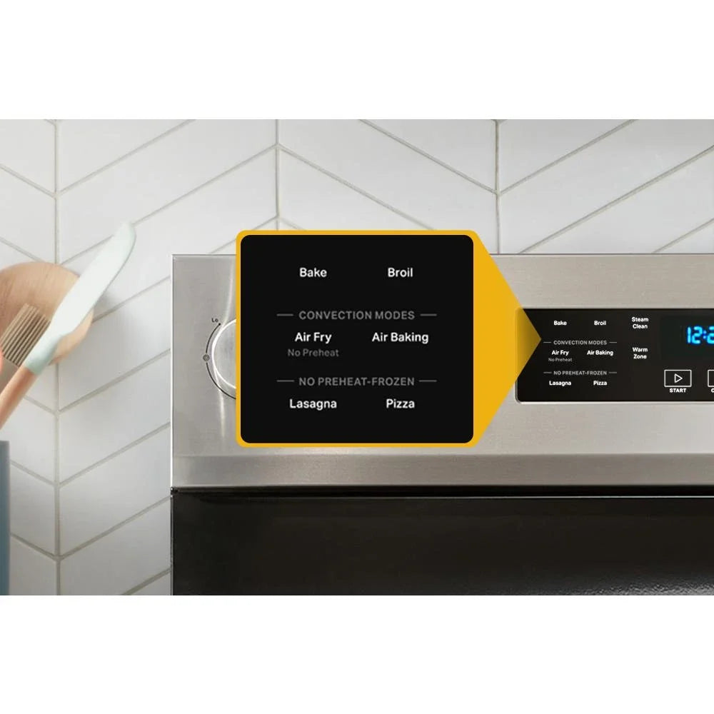 Whirlpool WFGS4530SS 30-inch Gas Range with Air Cooking Technology and Steam Clean Stainless Steel