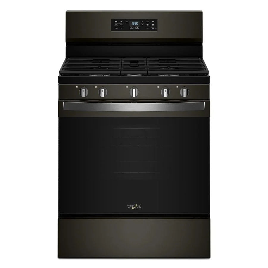 Whirlpool WFGS4530SV 30-inch Gas Range with Air Cooking Technology and Steam Clean Black Stainless