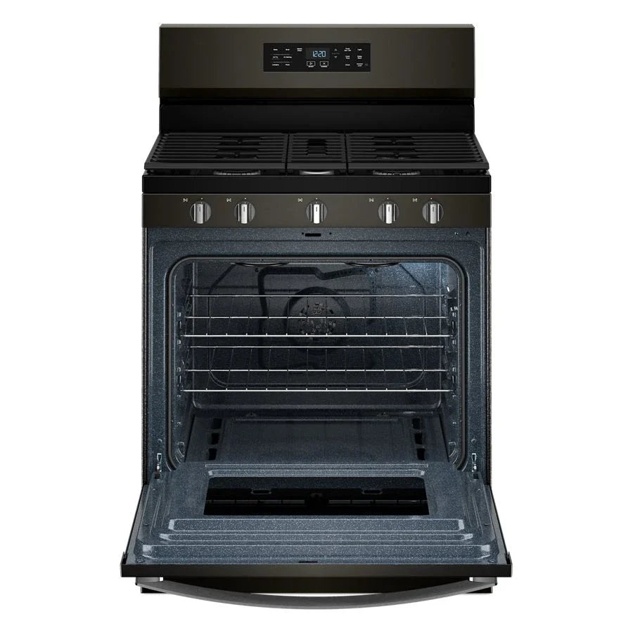 Whirlpool WFGS4530SV 30-inch Gas Range with Air Cooking Technology and Steam Clean Black Stainless