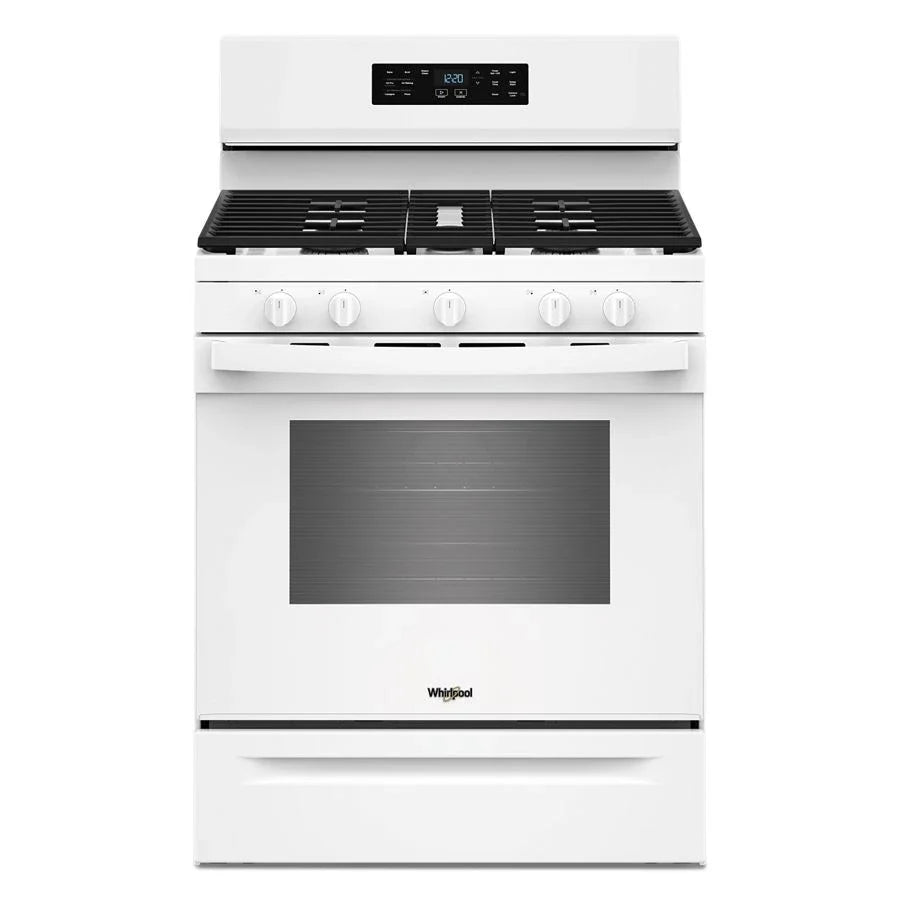 Whirlpool WFGS4530SW 30-inch Gas Range with Air Cooking Technology and Steam Clean White