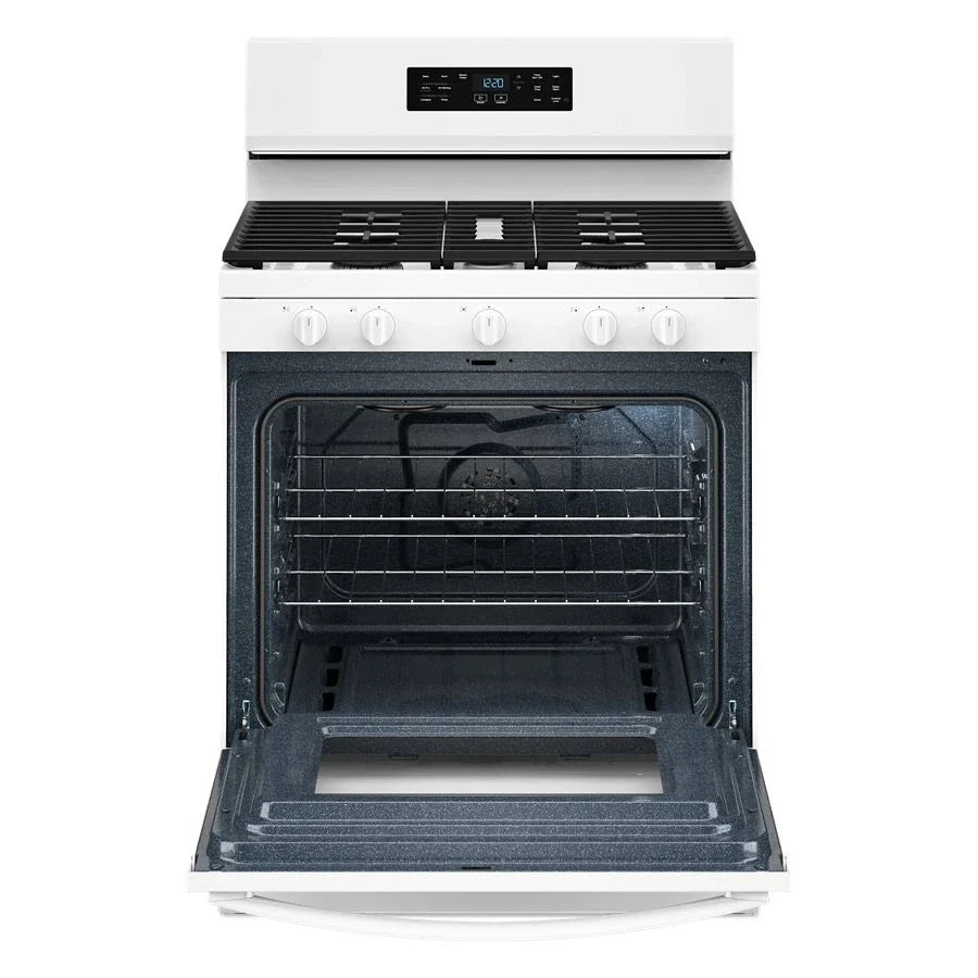 Whirlpool WFGS4530SW 30-inch Gas Range with Air Cooking Technology and Steam Clean White