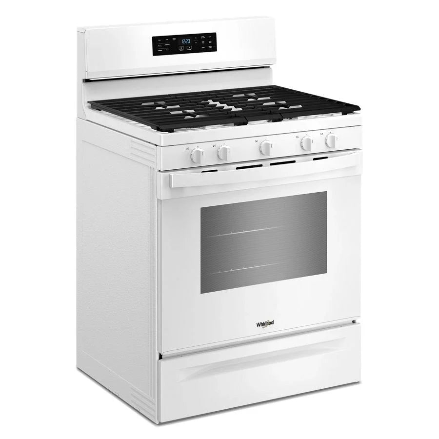 Whirlpool WFGS4530SW 30-inch Gas Range with Air Cooking Technology and Steam Clean White
