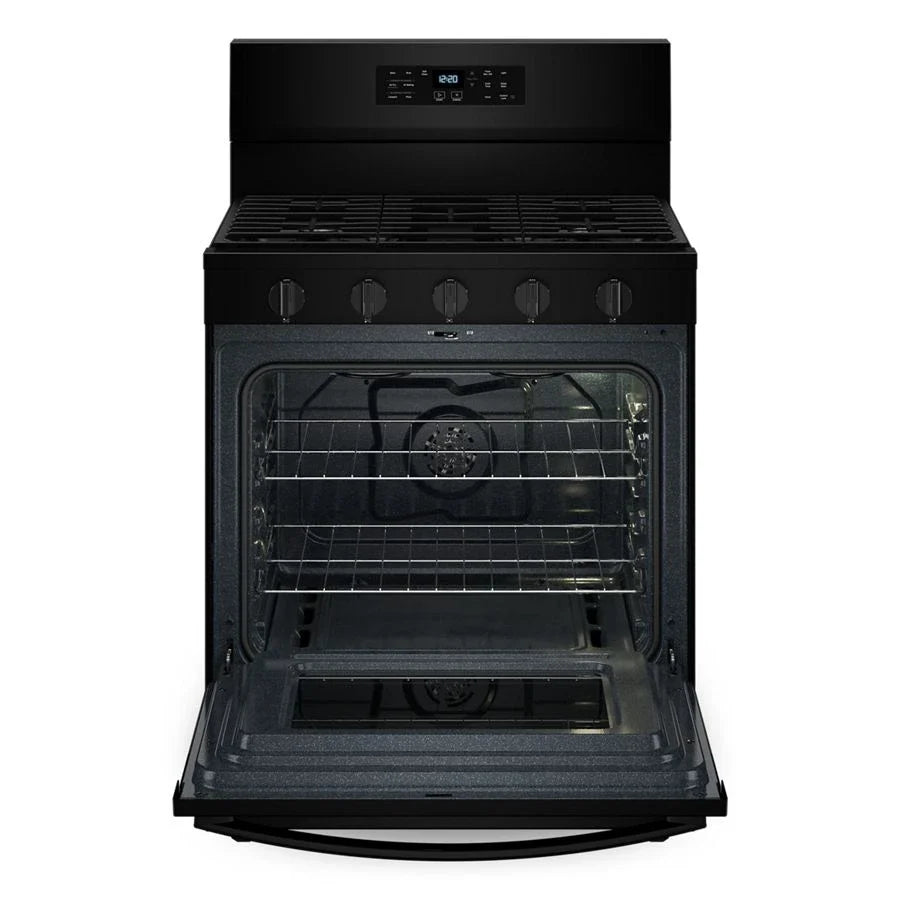 Whirlpool WFGS5030RB 30-inch Gas Range with Air Cooking Technology, No Preheat Air Fry and Air Baking and Self Clean Black