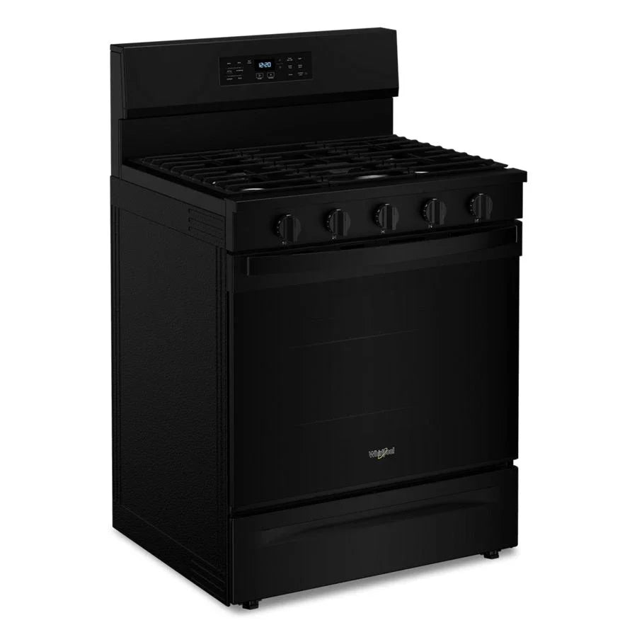Whirlpool WFGS5030RB 30-inch Gas Range with Air Cooking Technology, No Preheat Air Fry and Air Baking and Self Clean Black