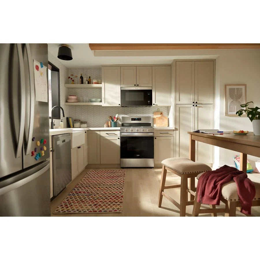 Whirlpool WFGS5030RS 30-inch Gas Range with Air Cooking Technology, No Preheat Air Fry and Air Baking and Self Clean Stainless Steel