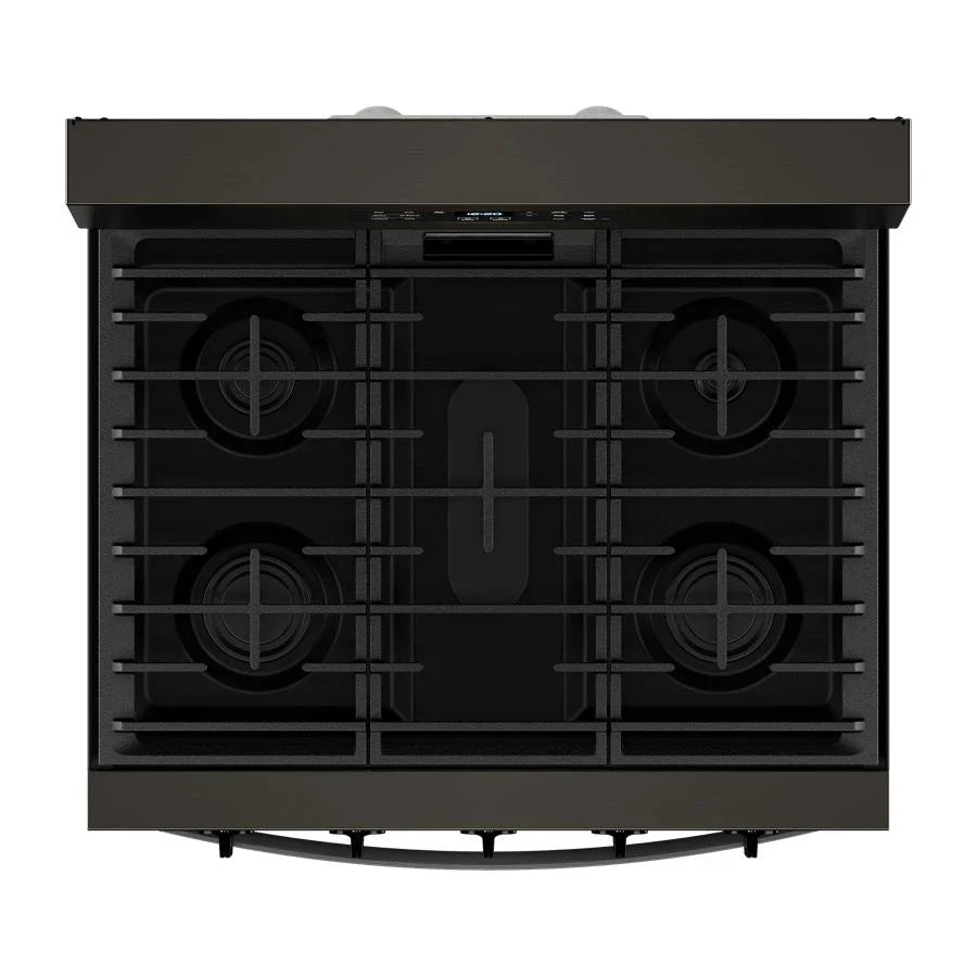 Whirlpool WFGS5030RV 30-inch Gas Range with Air Cooking Technology, No Preheat Air Fry and Air Baking and Self Clean Black Stainless