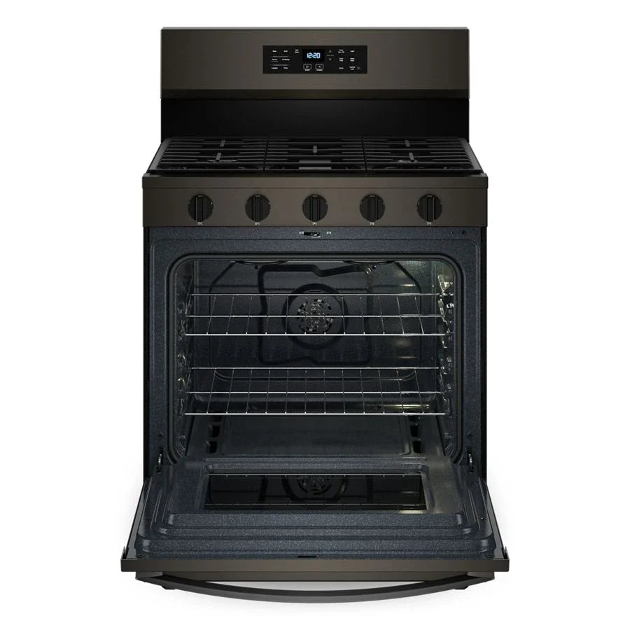 Whirlpool WFGS5030RV 30-inch Gas Range with Air Cooking Technology, No Preheat Air Fry and Air Baking and Self Clean Black Stainless