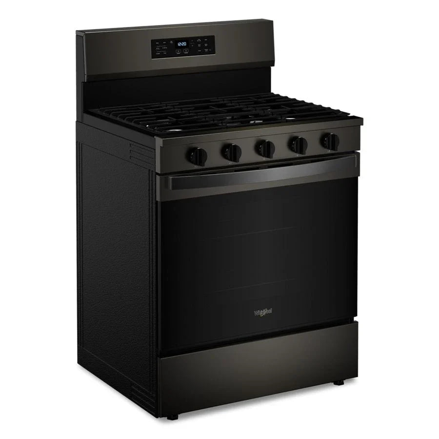 Whirlpool WFGS5030RV 30-inch Gas Range with Air Cooking Technology, No Preheat Air Fry and Air Baking and Self Clean Black Stainless